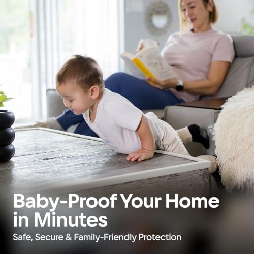 Image of Premium 12ft Edge Protector for Baby, Odorless Foam Cushion with Strong Adhesive Tape, Non-Toxic to Baby Proof Corners and Edges, Wall Corner Protector & Desk Edge Cushion White (Pack of 2)