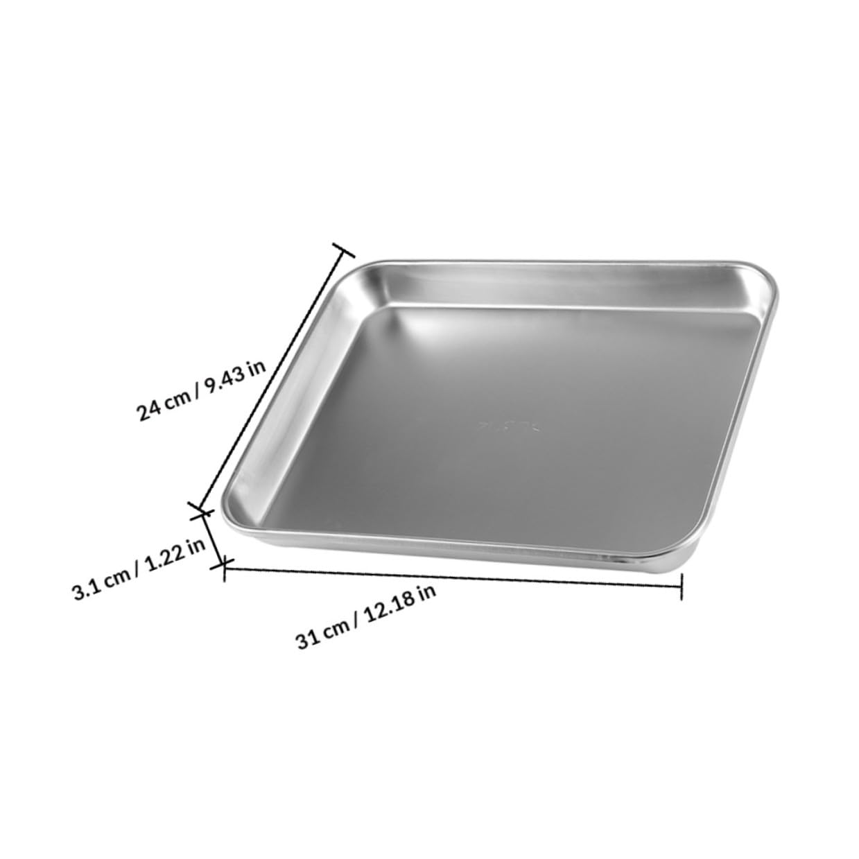 Zerodeko Vassoio Piatto in Acciaio Inossidabile 304 senza Coperchio 2 Pezzi 310x240x31 Mm per Uso Medico Professionale, Vassoi di Metallo Resistenti All’usura Adatti a Strutture Sanitarie