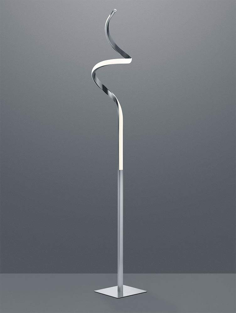 Reality Leuchten Lampa stojąca LED Course R42051107, metal nikiel matowy, akryl biały, w zestawie 11 Wat LED, ściemniacz czujnika