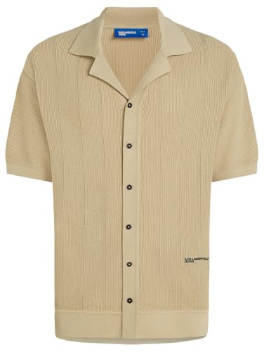 Knit Polo Karl Lagerfeld Jeans homme en tricot de coton luxueux et doux