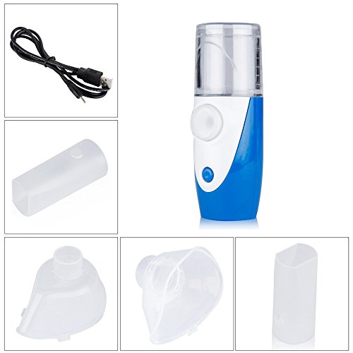LAB OUTLET Mini Portable Ultrasonic Nebulizer USB Rechargeable Mesh Nebulizer Humidifier(Blue)