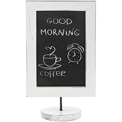 MyGift Vintage White Wood Chalkboard Sign Cover