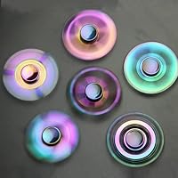 Regenbogen Fidget Spinner Bulk, Finger Hand Spinning Spinner Schreibtisch Spielzeug für Kind Erwachsene Geburtstag Geschenk, Anti Stress Legierung Kleine Gyro Stress Relief – Ansicht 2