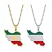 Map Pendant Necklace - Iran Map Necklace Ethnic Decoration, Iranian Map Pendant with Flag Ethnic Clothing Accessories Fashion Elegant Clavicle Chain, Patriotic Pendant Travel Gifts, Gold, 60Cm Chain