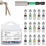 Hitscrews Magnetic Screwdriver Bits PH2#2 Set – 50 pcs S2 Steel 1" Phillips Bits + Magnetic Bit Holder | Impact Driver Bits for Wood, Cabinets, Repairs – 51 Pack