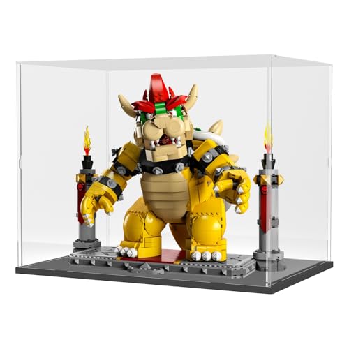 Image of Choowin Acrylic Display Case for Lego Notre Dame 21061 for Lego Bowser 71411 for X Mansion 76294 Thickened Clear Acrylic Display Cases for Collectibles Assemble Dustproof Display Box(Black Base)