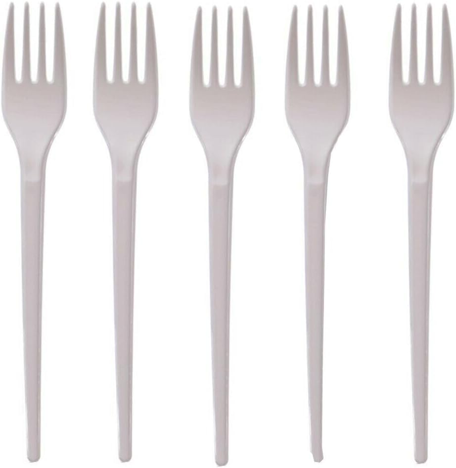 500x Mehrweg-Plastikgabel Mehrweggabel Party Gabel Kunststoff Besteck wiederverwendbar Suppengabel Reusable Fork