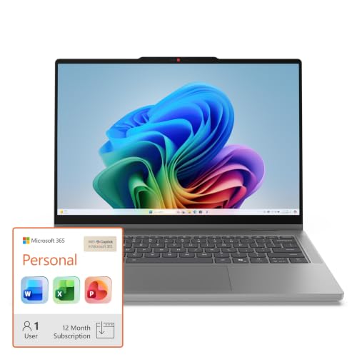Image of Lenovo IdeaPad 5a 2-in-1-2026 14 inch WUXGA Touchscreen, 16GB, 512GB, Ryzen AI 5 430, Luna Grey + Microsoft 365 Personal 12-Month Subscription Bundle