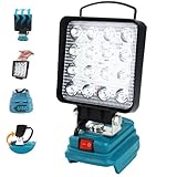 LED作業灯 投光器 ワークライト コードレスワークライト マキタのバッテリーとの互換性あり 14.4V /18V 4000LM 集魚灯 2つの出力充電ポート 停電 夜間作業 夜釣り 夜間工事 アウトドア 防災照明 4in (電池なし)