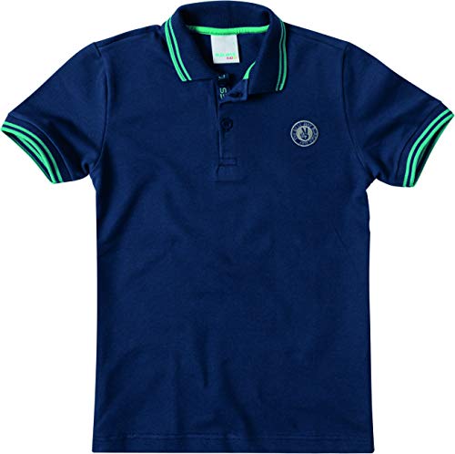 Camisa Polo piquê com aplique, Malwee Kids, Meninos, Azul Marinho, 10