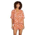 Volcom Womens Excapism Oversized Button Front Shirt