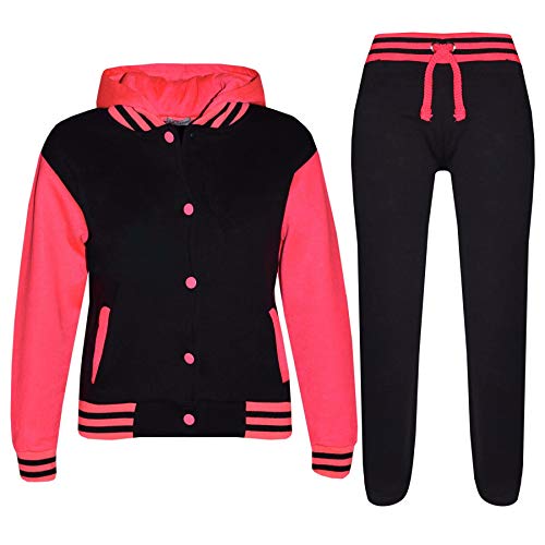 Tracksuit Girls Boys Baseball Plain Top Bottoms Jogging Running Suits Activewear Fashion Kids Outfit 5-13 Years