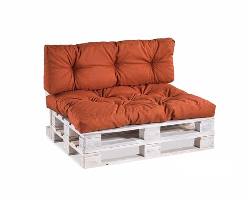 Coussins pour palettes Coussins pour palettes PPI (Set (Coussin d'assise 120x80 +Dossier 120x40), Orange)