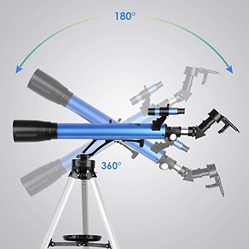 TELMU Telescope,60mm Aperture 700mm AZ Mount Astronomical Refractor Telescope for Kid and Adults- Portable Travel Telescope with Tripod, Any Phone Adapter