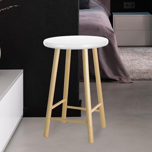 Siège de tabouret rond en bois blanc renforcé pour l'aménagement de cafétéria