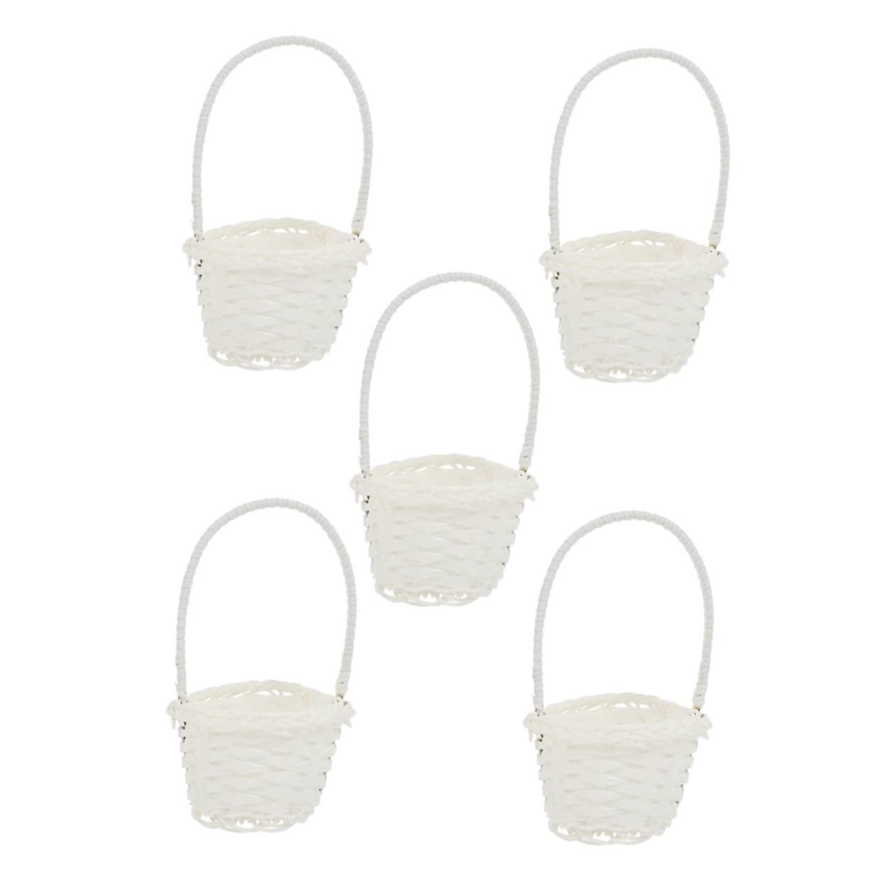 Cabilock 15pezzi Cesta Intrecciata Rattan Per Frutta e Verdura Da Stile Rustico Per Cucina e Decorazione Casa Piccole Borse Portatili Per Raccolta e Stoccaggio