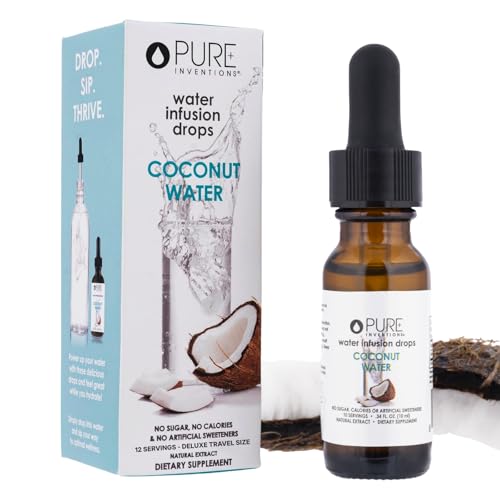 Image of Pure Inventions - Coconut Water Infusion Drops - Electrolytes - Sugar-Free Hydration, Zero Calories, No Artificial Sweeteners, Clean Ingredients, 12 Servings