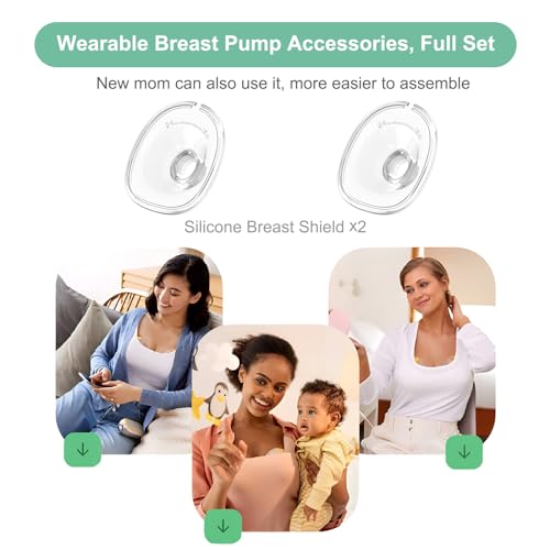 Image of Flange 24mm Parts 2Pcs Silicone Breast Shield Compatible with MomMed /TSRETE S21 /S18 /S19 Series Wearable Breast Pump Replacement Parts Accessories