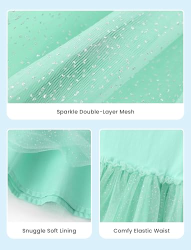 Image of Disney Princess Frozen Elsa Minnie Stitch Toddler Girl Tulle Tutu Dress Ruffle Sleeve Mesh Summer Birthday Party Clothes 2-9Y