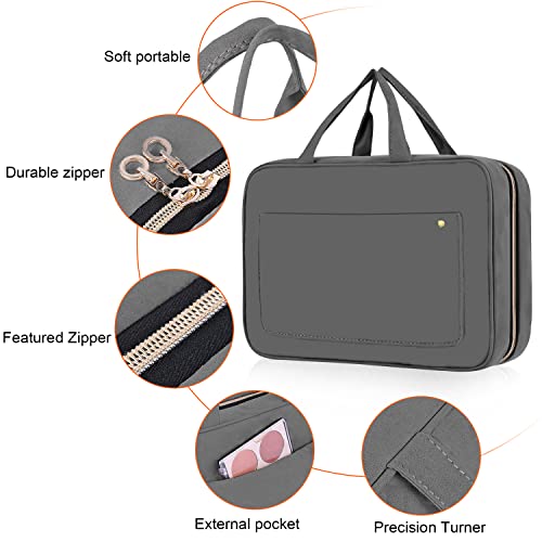 Bagail Hanging Toiletry Bag Large Cosmetic Travel Organizer Waterproof Makeup Container Full Sized For Women-Grey #TOP2
