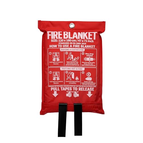 Image of Fire Blanket, 47 inch x 71 inch,Fiberglass Fire Blanket for Camping and Fire Fighting Shelters