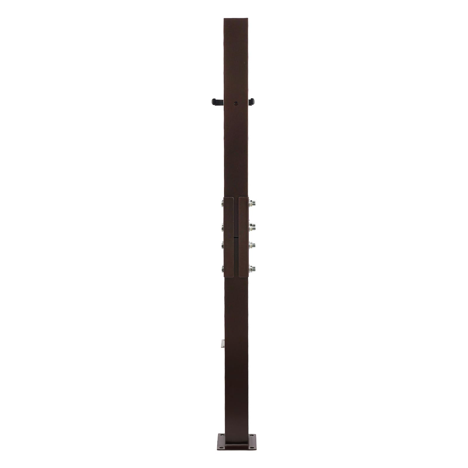 Puerta de jardín, 105 x 100 cm, color negro, para jardín, exterior, de seguridad, de metal, ángulo de apertura de 180°, cierre de seguridad con 7 llaves, para jardín, patio y terraza (marrón