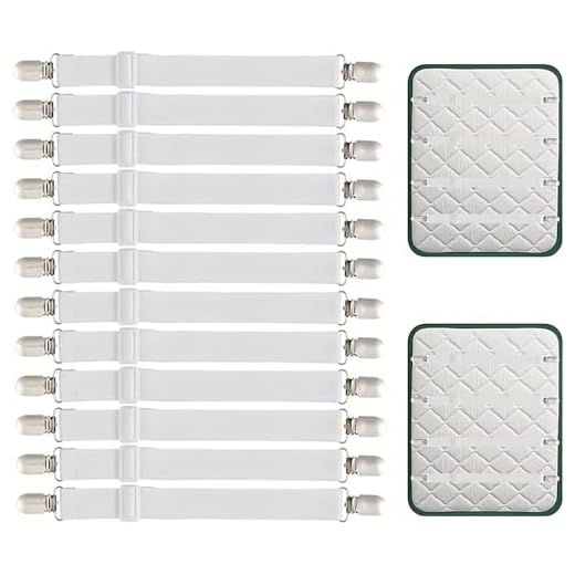 Yontree 12 Stück Bettlakenspanner Elastische Betttuchspanner Verstellbare Spannbettlakenhalter Weiß Lakenspanner mit Metallclips für Bettlaken, Matratze, Bügelbrett oder Sofa 3 Generic wirsindeins 12 Stück Bettlakenspanner Verstellbare Spannbettlakenhalter Elastische Betttuchspanner mit Metallclips für Bettlaken, Matratze, Bügelbrettbezug Oder Sofa (12)