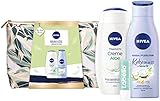 nivea pflegeset frauen klein Wegbegleiter Pflegeset – Das Geschenkset bietet mit Kulturtasche im Frühlingsdesign, Pflegedusche, Body Lotion und Lip Scrub einzigartige Wohlfühlmomente