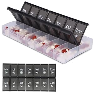 Safe Age XL medicijndoosje 7 dagen met ochtend en avond vakken Nederlands pillendoos grote vakken