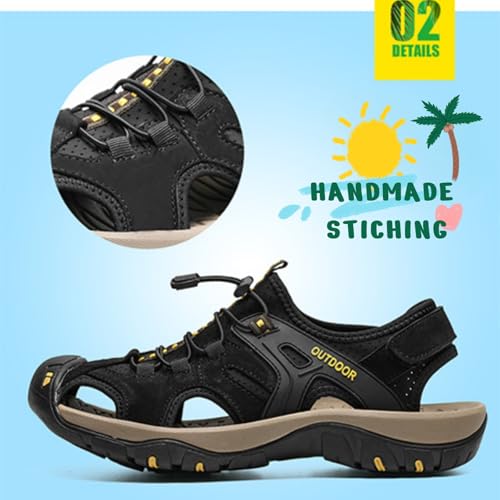 Qiucdzi Mens Sport Sandals Outdoor Hiking Sandal Closed Toe Athletic Lightweight Trail Walking Casual Beach Sandals Water Shoes4