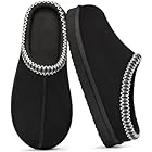 Litfun Memory Foam Slippers for Women Men Cozy Warm House Shoes Indoor and Outdoor, Black 42/43