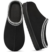 Litfun Memory Foam Slippers for Women Men Cozy Warm House Shoes Indoor and Outdoor, Black 46/47