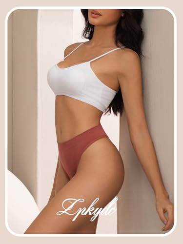 Seamless No Show Thongs for Women: Breathable Underwear for Ladies Comfortable Stretch Hipster Panties 6 Pack4