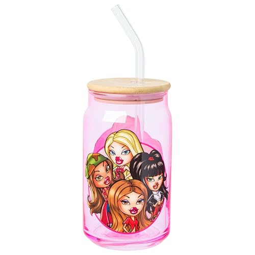 Image of Silver Buffalo Bratz Yasmin Cloe Sasha Jade, 2 Pack Glass Tumbler, 16oz