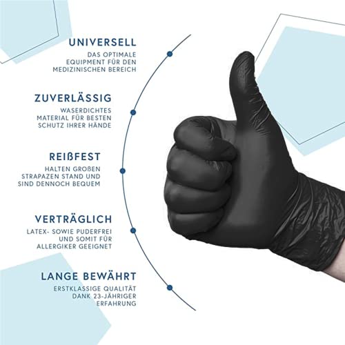 Foto von Dr. Berger – 100x medizinische Einweg-Handschuhe aus Nitril – Latex-und puderfrei für einwandfreie Hautverträglichkeit – Einsetzbar in Chemie-, Lebensmittel- & Reinigungsindustrie
