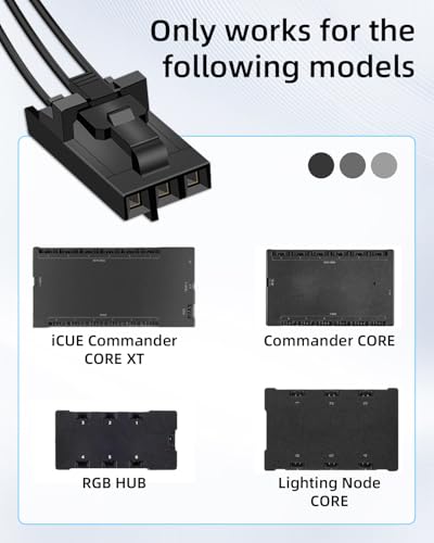 Image of GELRHONR 3 Pin to 5V 3 Pin ARGB Female Adapter for Cor-sair RGB Hub, Commander Core, iCUE Commander Core XT and Lighting Node Core, 2Pack (3 Pin to ARGB)