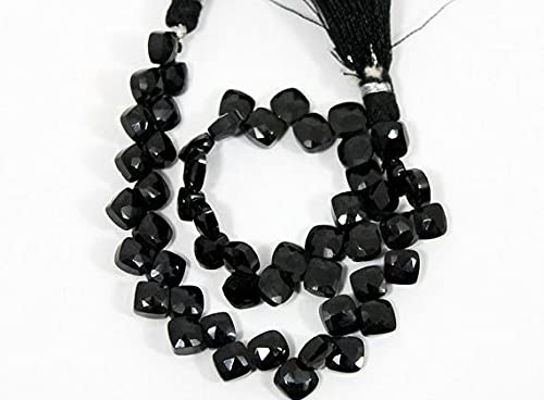 Perles spinelle noir facettées 6-7mm fil 20cm LKBEADS pour création de bijoux uniques