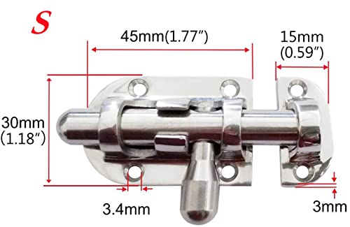 Image of 1 /2Pack Stainless Steel 316 Door Window Lock Latch ,Marine Barrel Bolt Clasp Sliding Hasp Locks Push Pull Toggle Buckle W /Rubber gaskets (1Pack, Length: 60mm 2.36inch)