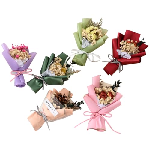 Mini ramo de flores secas hechas a mano x6 piezas miniatura 1