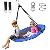 Hishine Saucer Tree Swing for Kids, Waterproof Flying Saucer Swing with Swivel, Hanging Straps,...