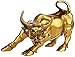 Produktbild Desktop-Skulptur Stier Statue Gold Bronze Tier Skulptur Kunst Statuette Feng Shui Ornamente Dekoration Zubehör Luck Messing Handwerk Modell Dekoration Zubehör (Color : Gold, Size : 19cm)
