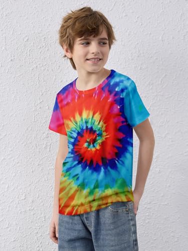 YKR Kids Tie Dye Shirt Size 4-14 Boys' Girls' Hippies Senior Tie-Dye Tee Tshirt3