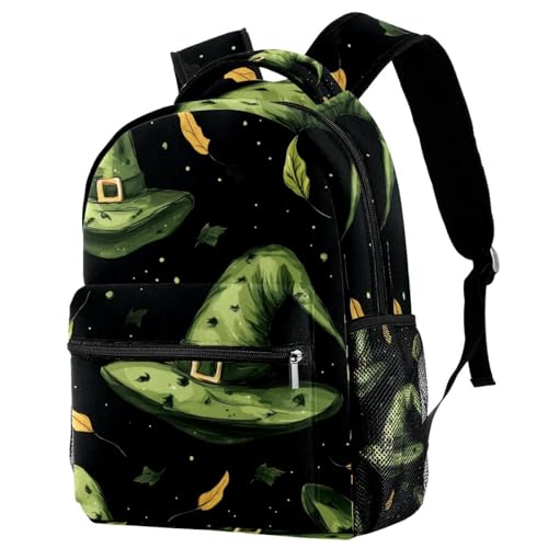 Sac à dos pour ordinateur portable et école au motif Halloween chapeau de sorcière
