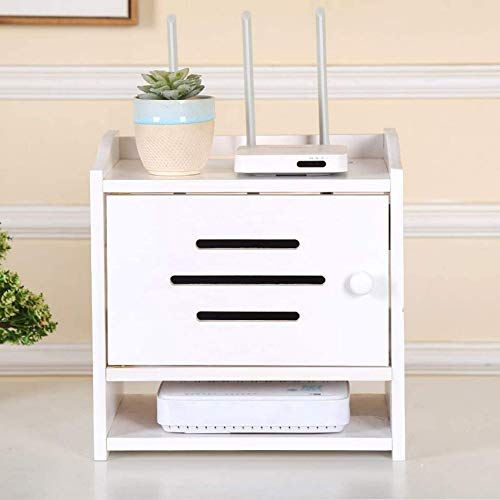 Schwimmendes Regal Aufbewahrungsbox aus Holz Regalhalterung/Halter/Ständer für WLAN-Router TV-Box Set-Top-Box Streaming-Gerät Spielekonsole