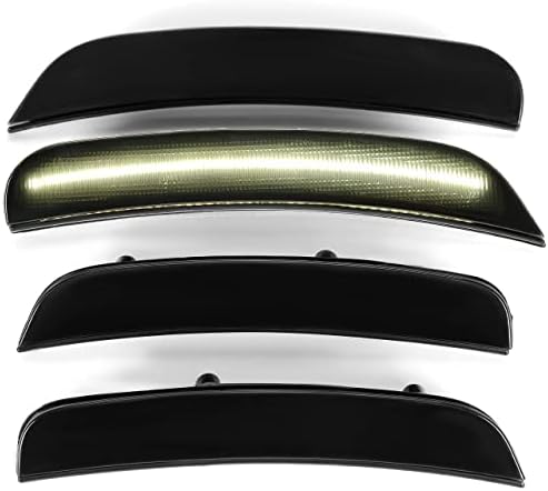 Amber LED Front Bumper Lights Smoked Amber LED Side Marker Lights For 2015-2022 Dodge Charger - DOT &amp; SAE Certified Smoked Side Marker Lights