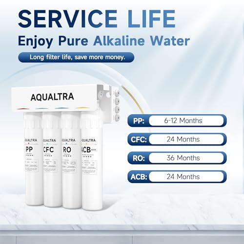 AQUALTRA USF-4RF-100 100 GPD Alkaline Reverse Osmosis System 3: 1 Pure to Drain Under Sink Water Filtration System with Dedicated Faucet – Bild 7