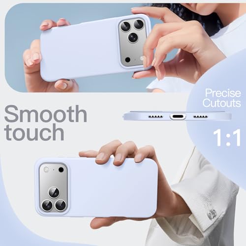Image of JETech Liquid Silicone Case for iPhone 17 Pro 6.3-Inch, Silky Soft Touch Full-Body Protection, Anti-Scratch Shockproof Phone Cover with Microfiber Lining (Mist Blue)