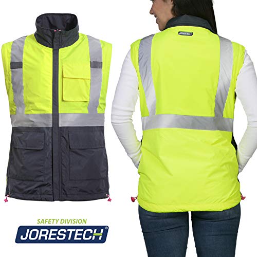 Jorestech Safety 4-In-1 Windbreaker Reversible Gray Fitted Jacket Reflective High Visibility With Removable Sleeves Jk-05 Xl #TOP2