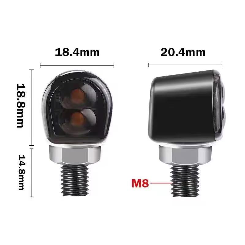 Clignotant LED pour moto 12V feu indicateur direction ambre - 3