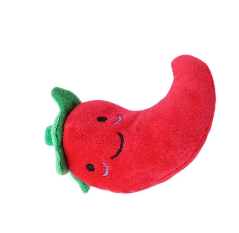 Chilli Toy Fruits and Vegetables Dog Squeaky Chili Eggplant Corn for Small Chili Nice and Practical Squeak Pet